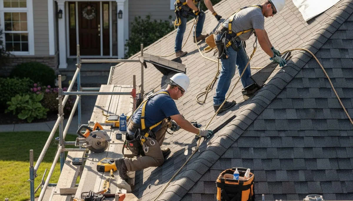 Rochester, NY siding contractor installing vinyl siding on a home exterior
