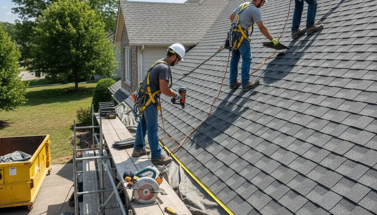 Roof replacement service in Rochester, NY by FX Remodeling & Exteriors on a residential home